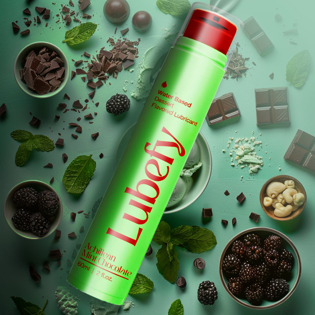 Water-Based Lubefy Achillean Mint Chocolate Chip Edible Flavored Lubricant