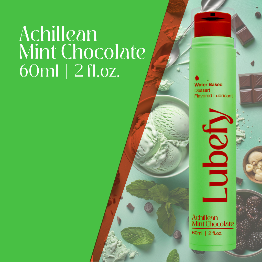 Water-Based Lubefy Achillean Mint Chocolate Chip Edible Flavored Lubricant