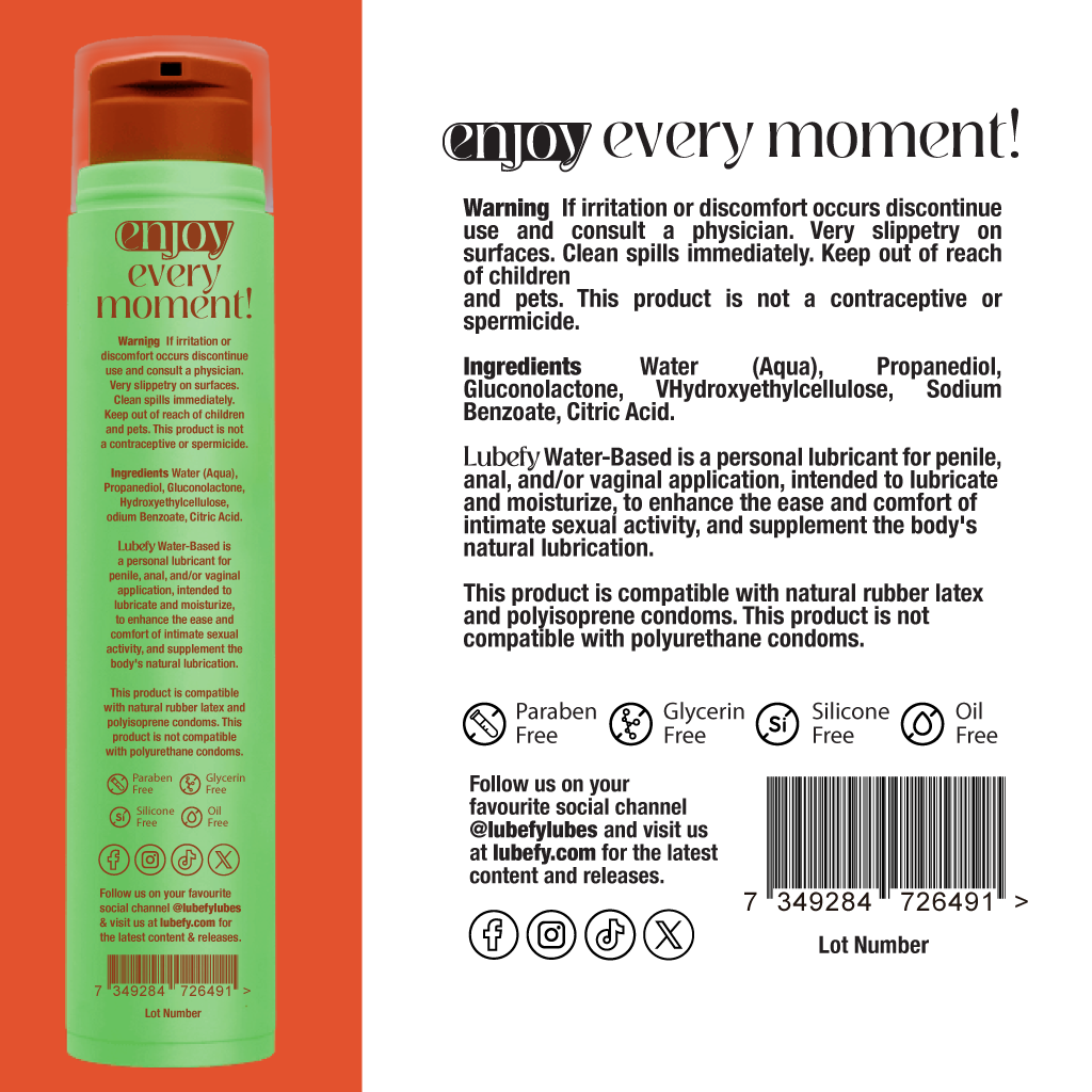 Water-Based Lubefy Achillean Mint Chocolate Chip Edible Flavored Lubricant