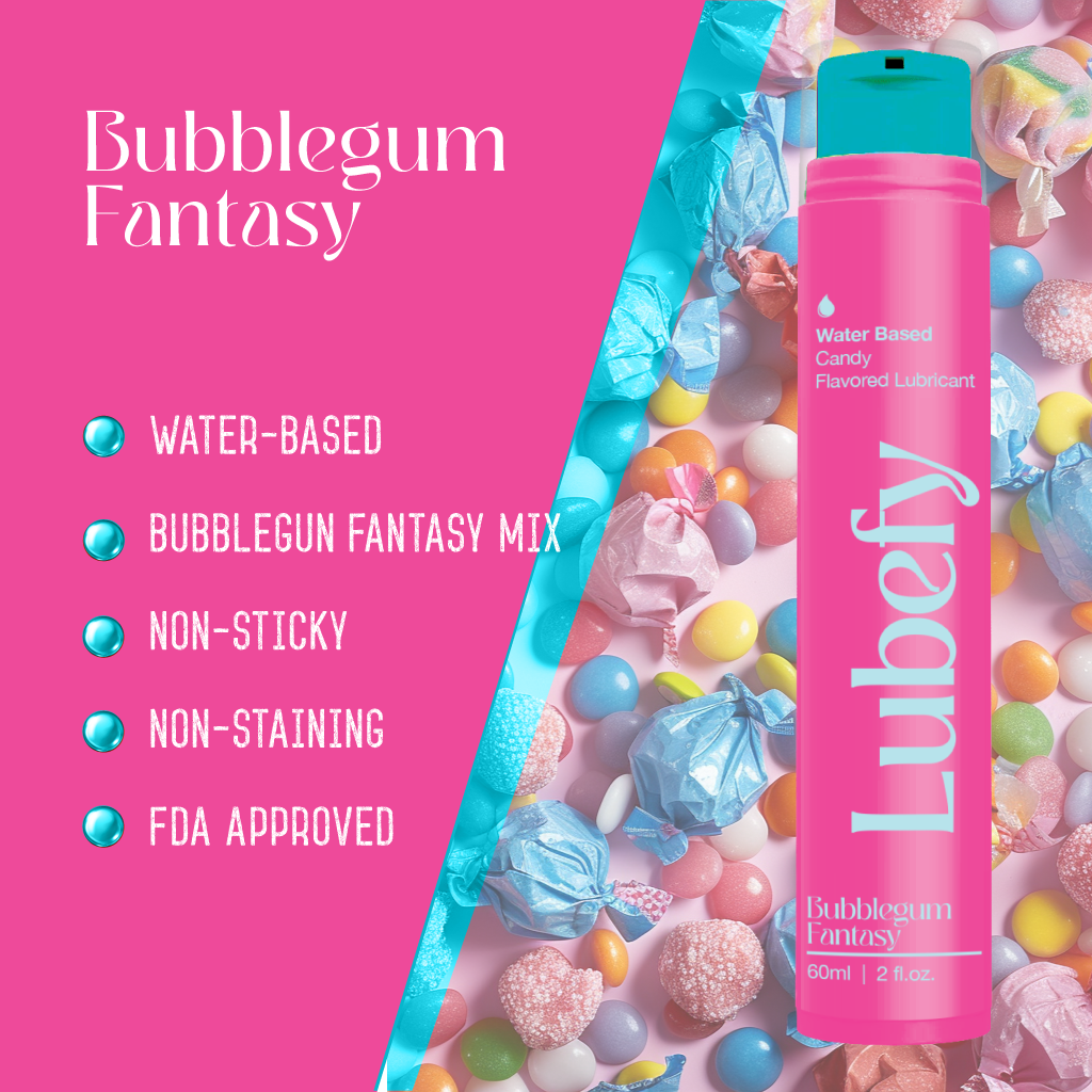 Water-Based Lubefy Bubblegum Fantasy Edible Flavored Lubricant