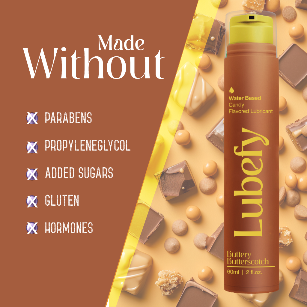 Lubefy Edible Butterscotch Intimate Lube Made Without Harsh Chemicals & Hormones