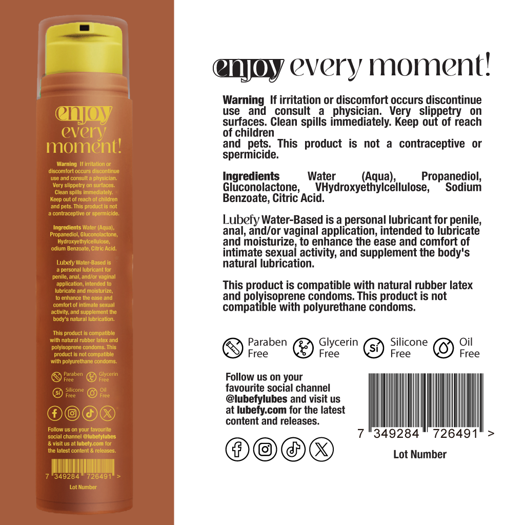 Water-Based Lubefy Buttery Butterscotch Edible Flavored Lubricant