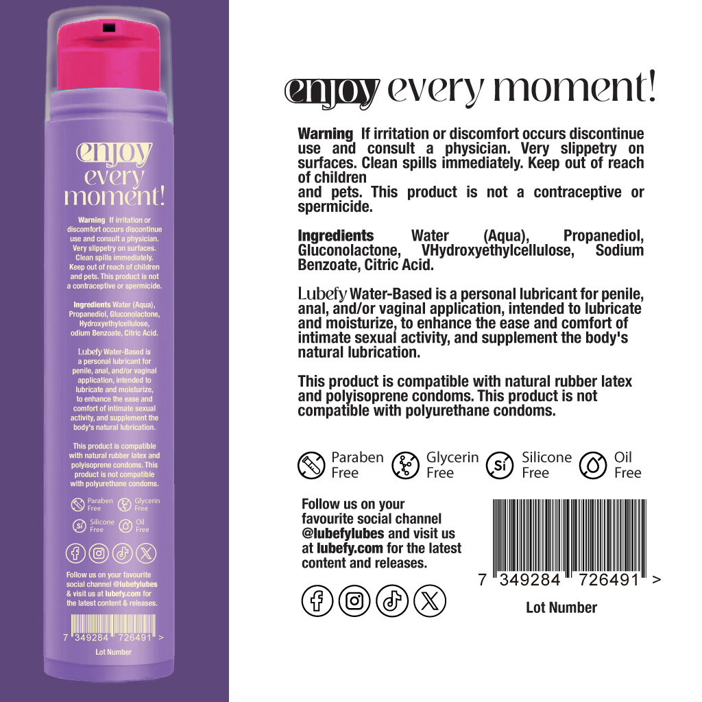 Water-Based Lubefy Crusin Cotton Candy Flavored Edible Lubricant