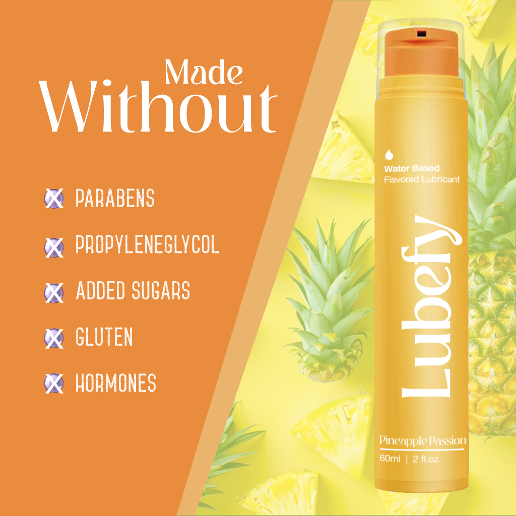 Lubefy Pineapple Passion Flavored Edible Lubricant Made without harsh chemicals