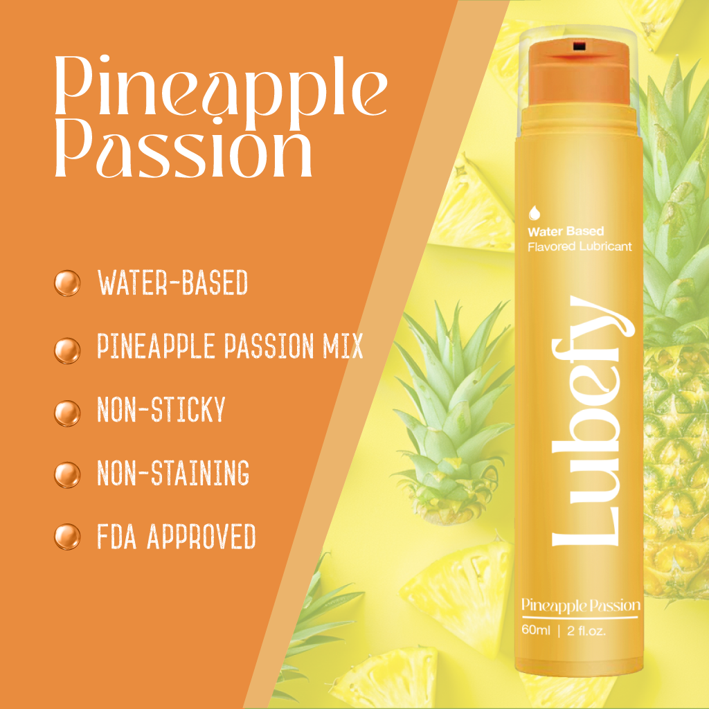 Lubefy Pineapple Passion Flavored Edible Lubricant No Sticky Non Staining 