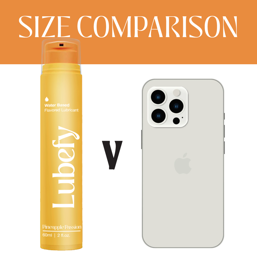 Lubefy Pineapple Passion Flavored Edible Lubricant size comparison