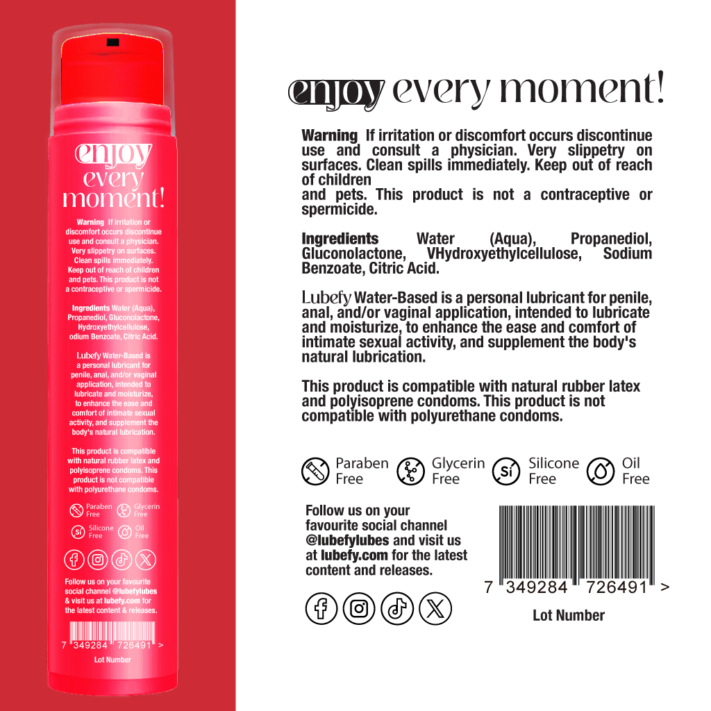 Water-Based Lubefy Strawberry Slay Flavored Edible Lubricant